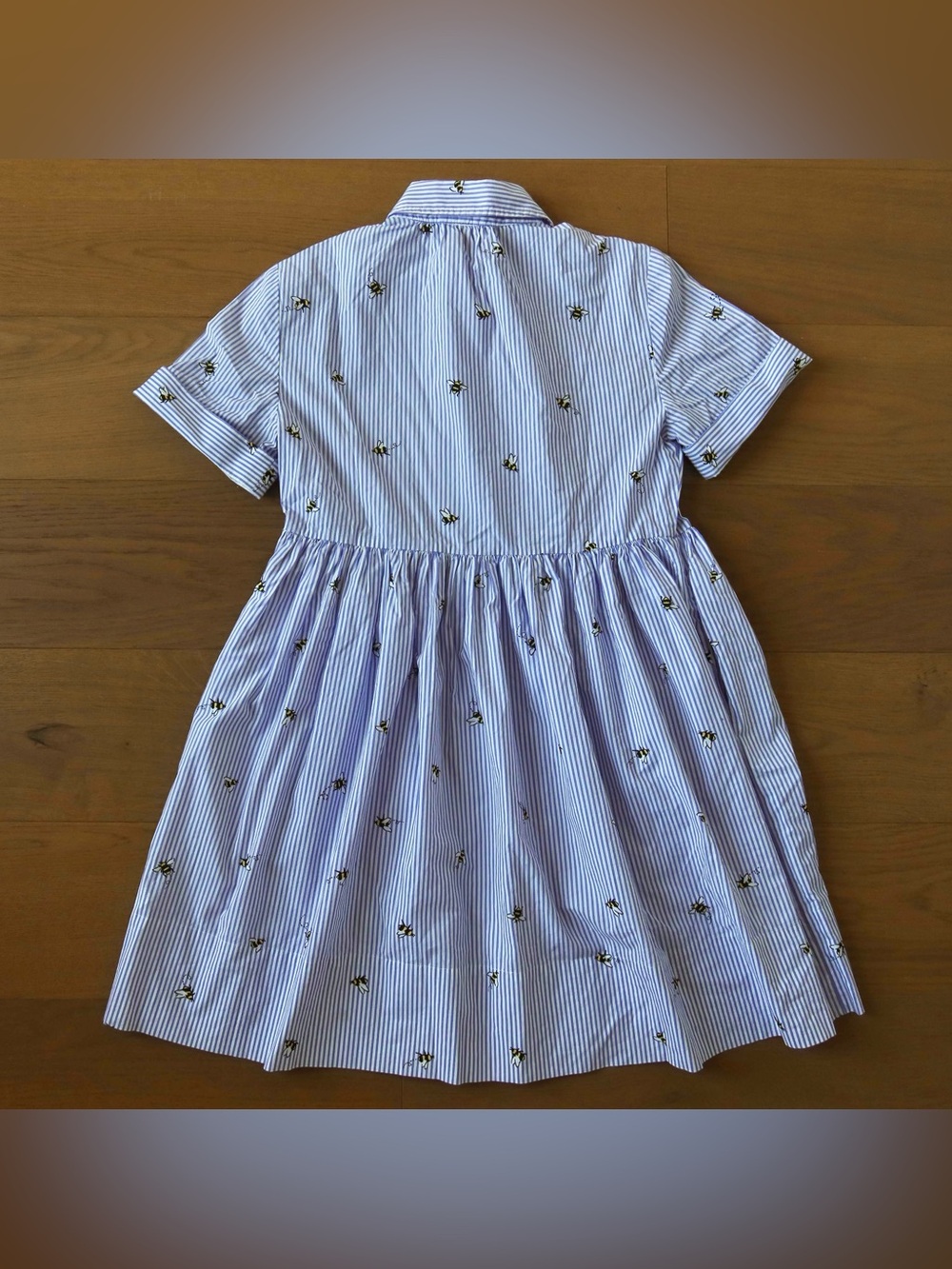 kate spade Abuzz Poolin Light Blue & White Striped Ruffle-Front Dress - Picture 2 of 4